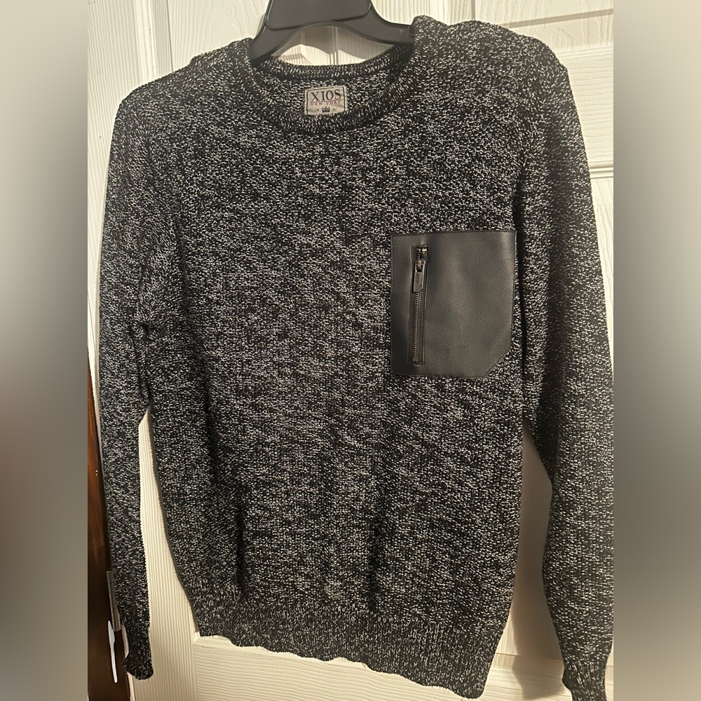 Men's Xlos New York Black Sweater with Pocket X-Large